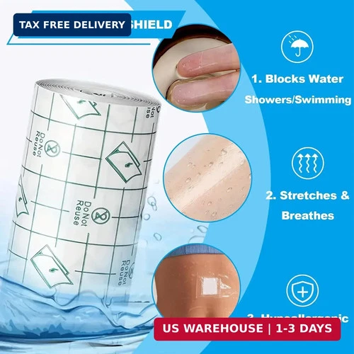 Emalla 9 Rolls Second Skin Tattoo Cover Waterproof Tattoo Aftercare Bandage image 4