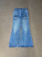 Vintage 70 s Levi s 676 Orange Tab Bellbottom Flare Bush Denim Jeans Size 31x30