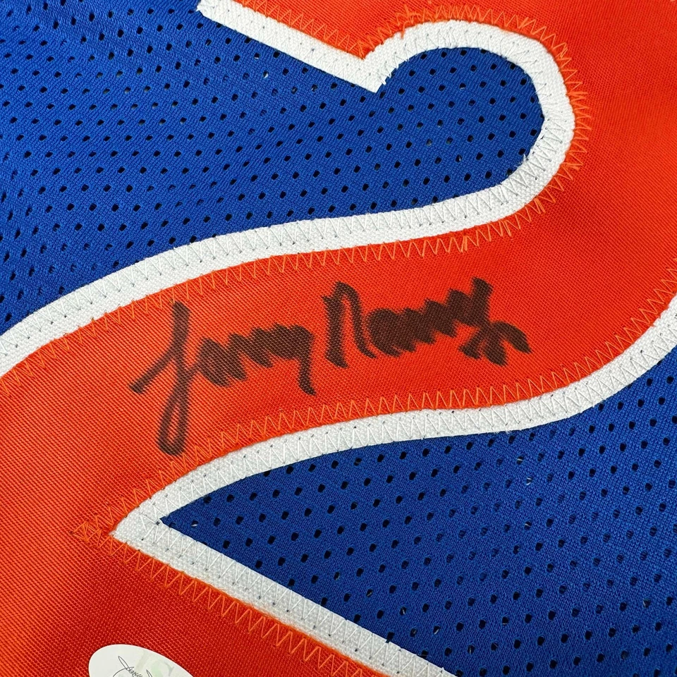 Camiseta de basquete azul autografada/assinada Larry Nance Cleveland certificado de autenticidade JSA - Imagem 3 de 4