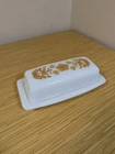 Vintage Corelle Pyrex Butterfly Gold Stick Butter Dish W/ Lid