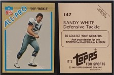 RANDY WHITE ALL-PRO FOIL STICKER-1982 TOPPS # 147-DALLAS COWBOYS DT-HALL OF FAME
