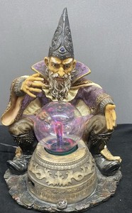 Wizard With Electric Magic Globe Resin Working 11”