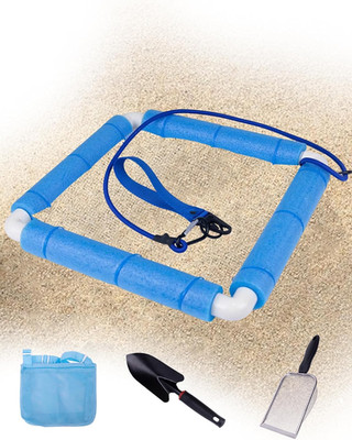 Shark Tooth Sifter Set,Stainless Steel Mesh,Includes Black Shovel,Beach Bag,Beac