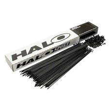 Halo Plain Gauge 14g Spokes and Nipples x20 Black or Silver all lengths