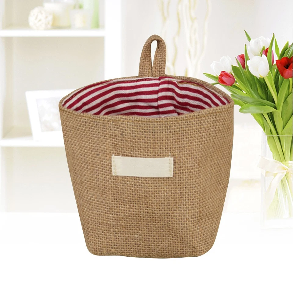 Wall Basket for Home Organization Rangement Suspendu Panier De Jute - Photo 2/4