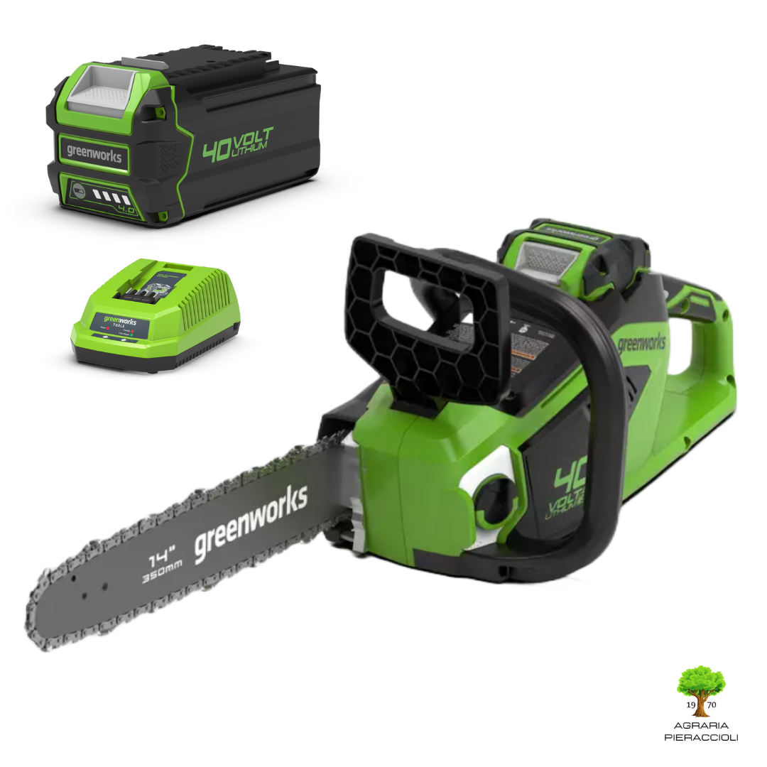 MOTOSEGA GREENWORKS GD40CS15 A BATTERIA 40V POTENTE 1.5kW COMPLETA BATTERIA 4Ah