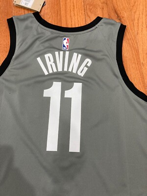 Nike Jordan Men Brooklyn Nets Kyrie Irving #11 Grey 2020-21 NBA