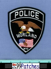 WORLAND WYOMING Police Shoulder Patch RODEO COWBOY BUCKING BRONCO HORSE 4A