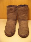  UGG Kids Classic Slip-On Brown Suede Sheepskin Boots Size 3 (Youth) Used — photo 4