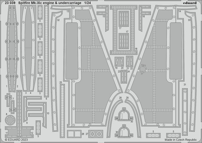 Eduard Accessories 23039 - 1:24 Spitfire Mk.IXc Engine & Undercarriage AIRFIX