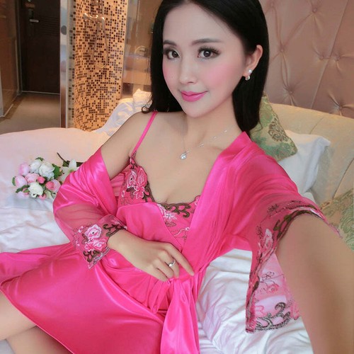 Sexy Ladies Suspender Nightdress Pajamas Ice Silk Home Service women casual tops - Bild 9 von 20