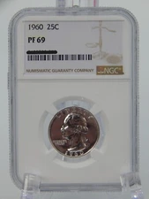 1960 WASHINGTON QUARTER NGC GRADED PF69 - PROOF (BT278)