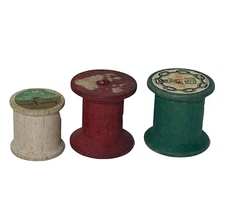 Assorted 3 PC Vintage Wood Thread Spools J & P Coats