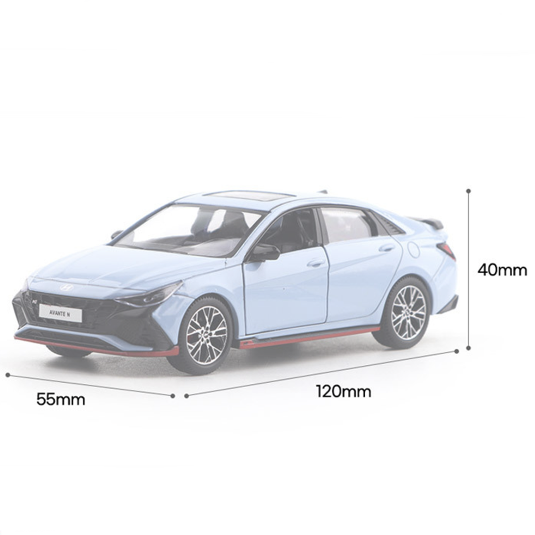 Miniature Welly 1/38 Hyundai Avante N / Elantra - Gris - Neuf Sous Boîte