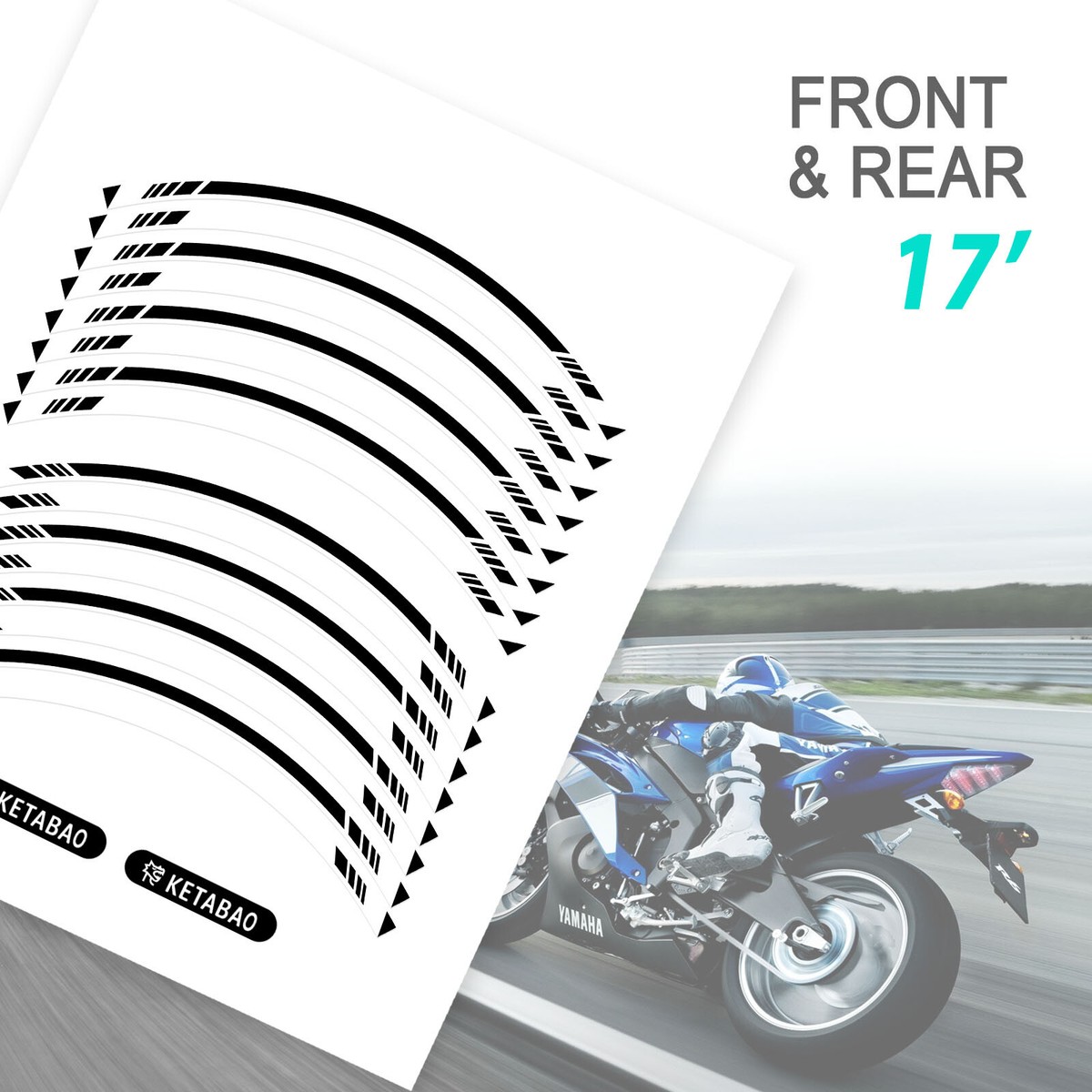 Orange S03B Morocycle Tape Wheel Sticker 17