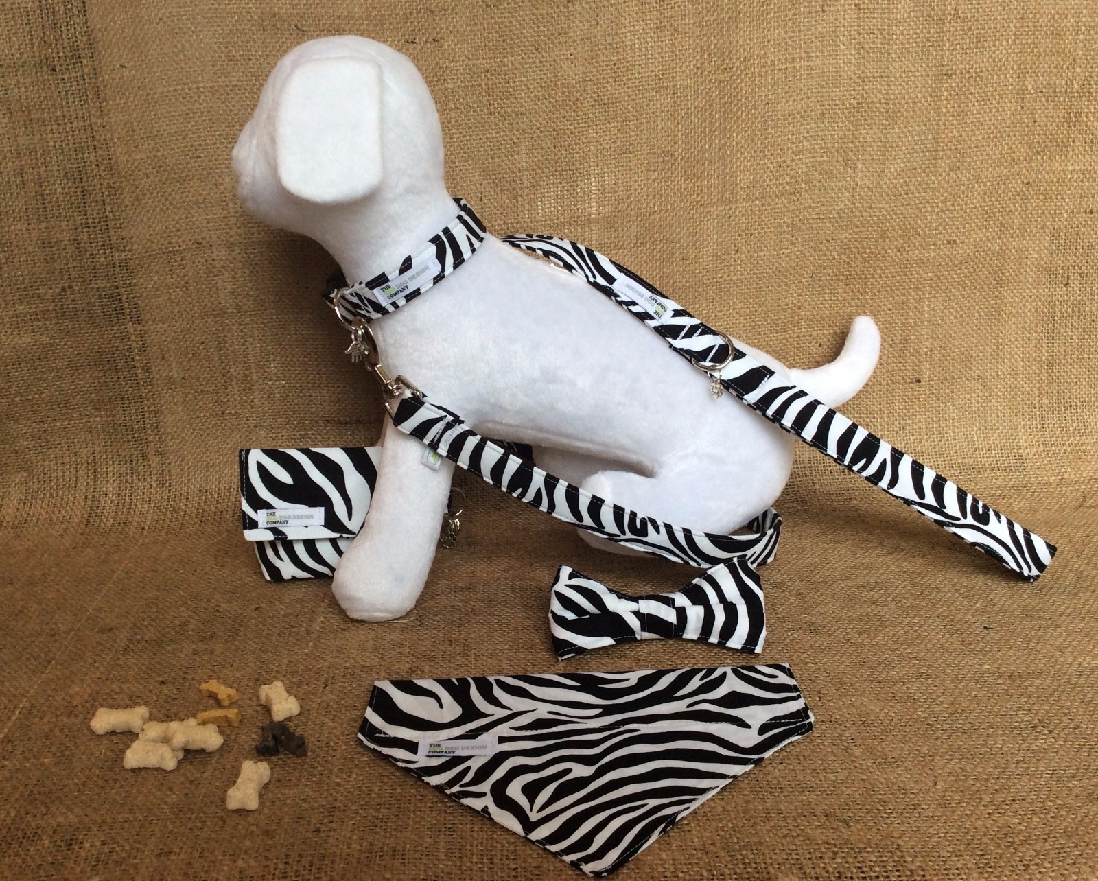 Cravatta con fiocco per cani, stampa zebrata, stampa animalier, safari, fiocco Dickie, accessori per cani foto 5