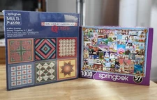 🧩 Springbok MULTI-Puzzle Great American Quilts (6 puzzles) Animal Quackers NEW