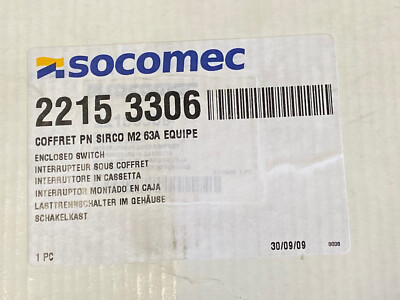 Socomec 2215 3306 SIRCO M Lasttrennschalter 63A 3-polig IP65   NEU & OVP