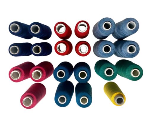 Large Maxi Lock Thread Spools Lot of 22 Overlock Serger Teal Red Pink Blue Green - Picture 2 of 4