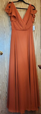 NEW David's Bridal Sienna Bridesmaid Dress Womens Size 6 Flutter Sleeves  F20065 | eBay