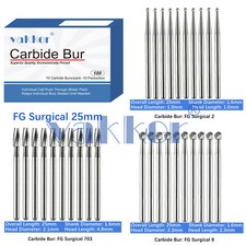Vakker 10PC Dental Tungsten Carbide Burs for High Speed Handpiece FG Surgical XL