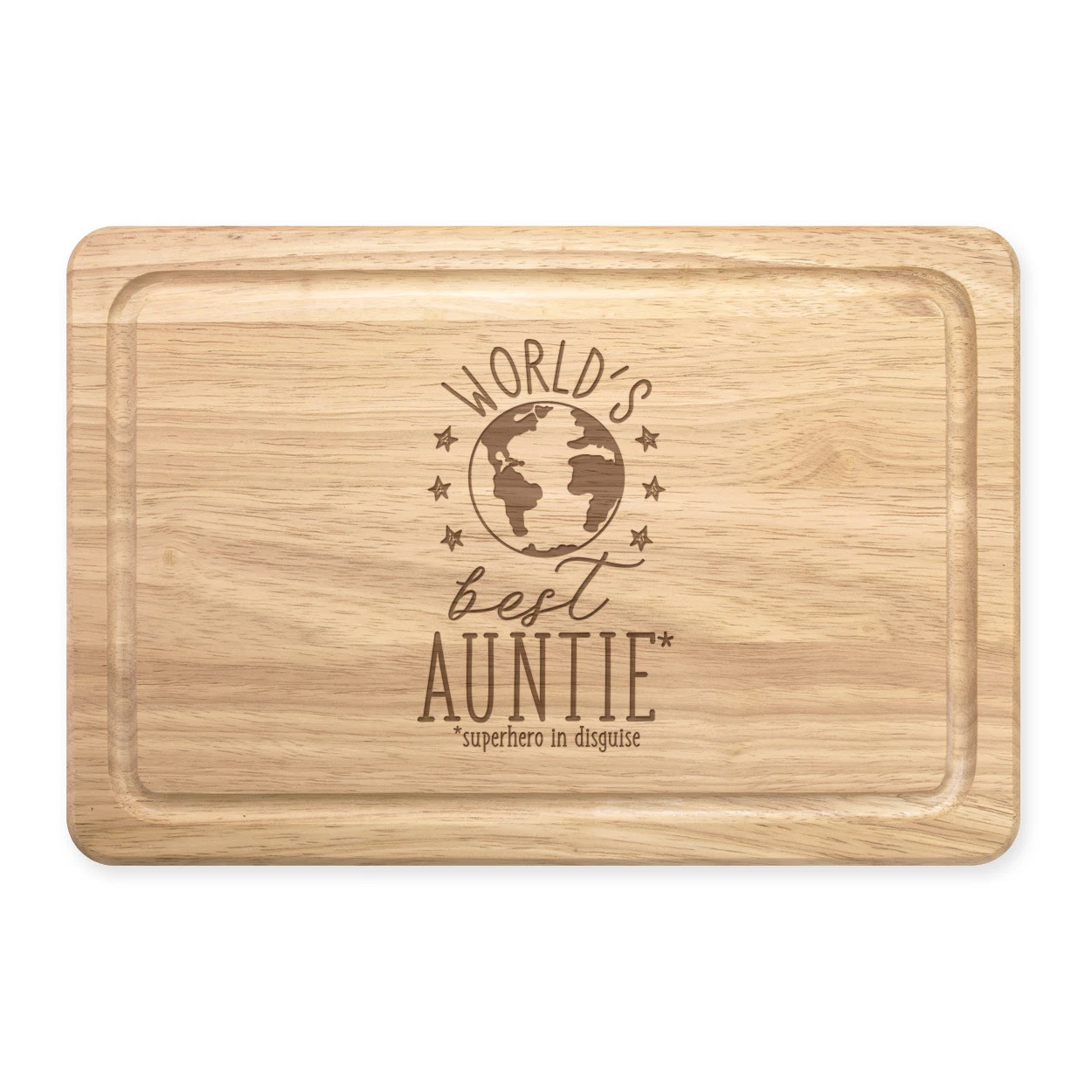 World's Best Auntie Rectangular Wooden Chopping Board - Funny Aunt Gift Present