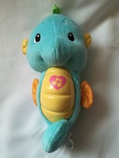 Fisher Price Ocean Wonders SeaHorse Blue Musical Soothe Glow Lights Plush