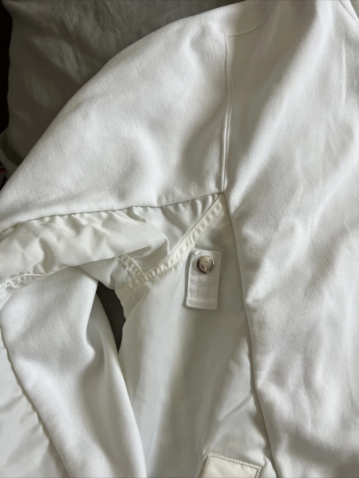 Felpa con cappuccio pullover unisex Nike x Sacai nuova di zecca bianca CW2419 100 taglia L con difetto