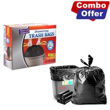 Nicole Home 30 Gallon Black Tall Kitchen Drawstring Trash Bags