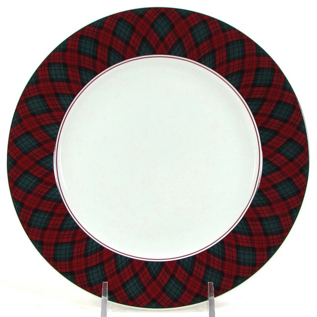 Sasaki Arita TARTAN PLAID 7.75" Salad Plate Charles Roberts Red Green Christmas eBay