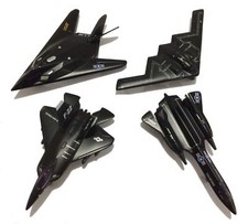 Diecast USAF Model Stealth Fighter Jet Airplane Toy Set SR-71, B-2, F-117, F-22