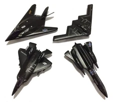 Diecast USAF Model Stealth Fighter Jet Airplane Toy Set SR-71, B-2, F-117, F-22