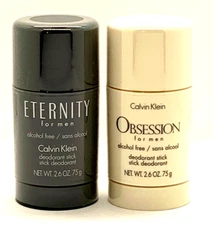 Lot of 2 - Eternity / Obsession by CK Calvin Klein 2.5oz Deodorant Stick