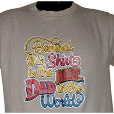 Best Dad In The World Vintage 80s Tshirt Fathers Day Size M Made In USA