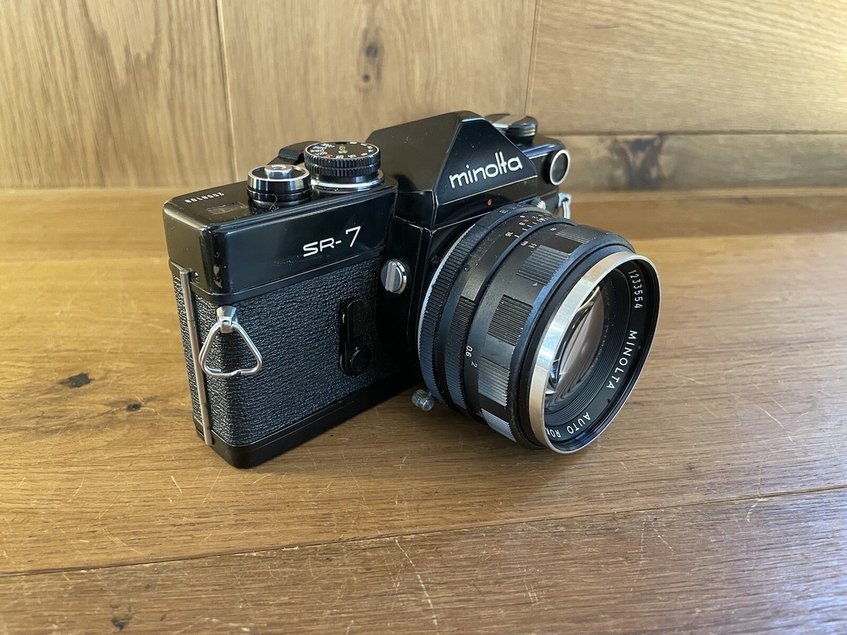 Rare Black : Near Mint* Minolta SR-7 Film Camera Auto Rokkor