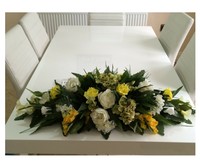 Table Decoration Arrangement 36 Inches Yellow And White Mixed Flowers Table Decoration Arrangement 36 Inches Yellow And White Mixed Flowers