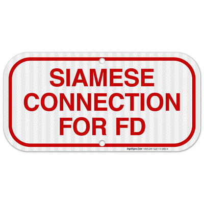 Siamese Connection For FD Sign, Fire Safety Sign,