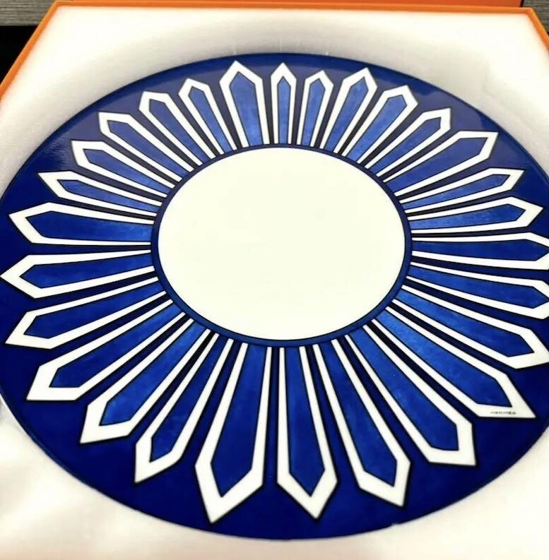 HERMES Bleus d'Ailleurs Dinner Plate Blue Dish Tableware 2 set