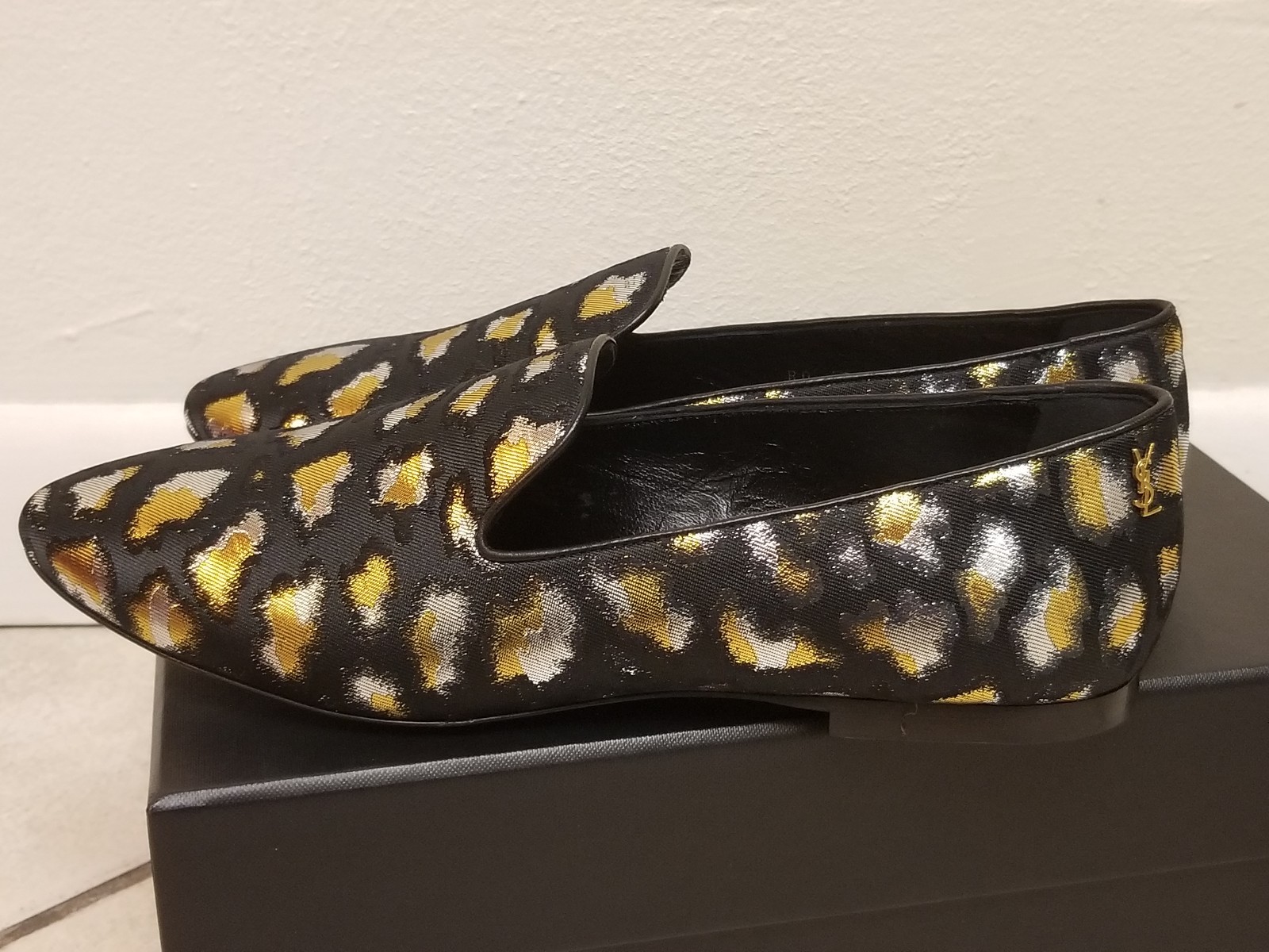 Mocassini fumatori modello leopardato SAINT LAURENT NUOVI TAGLIA 40 5 YVES ysl