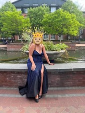 Stunning deep blue sequins Sherri Hill Prom Dress - Size 16 - Perfect for You!