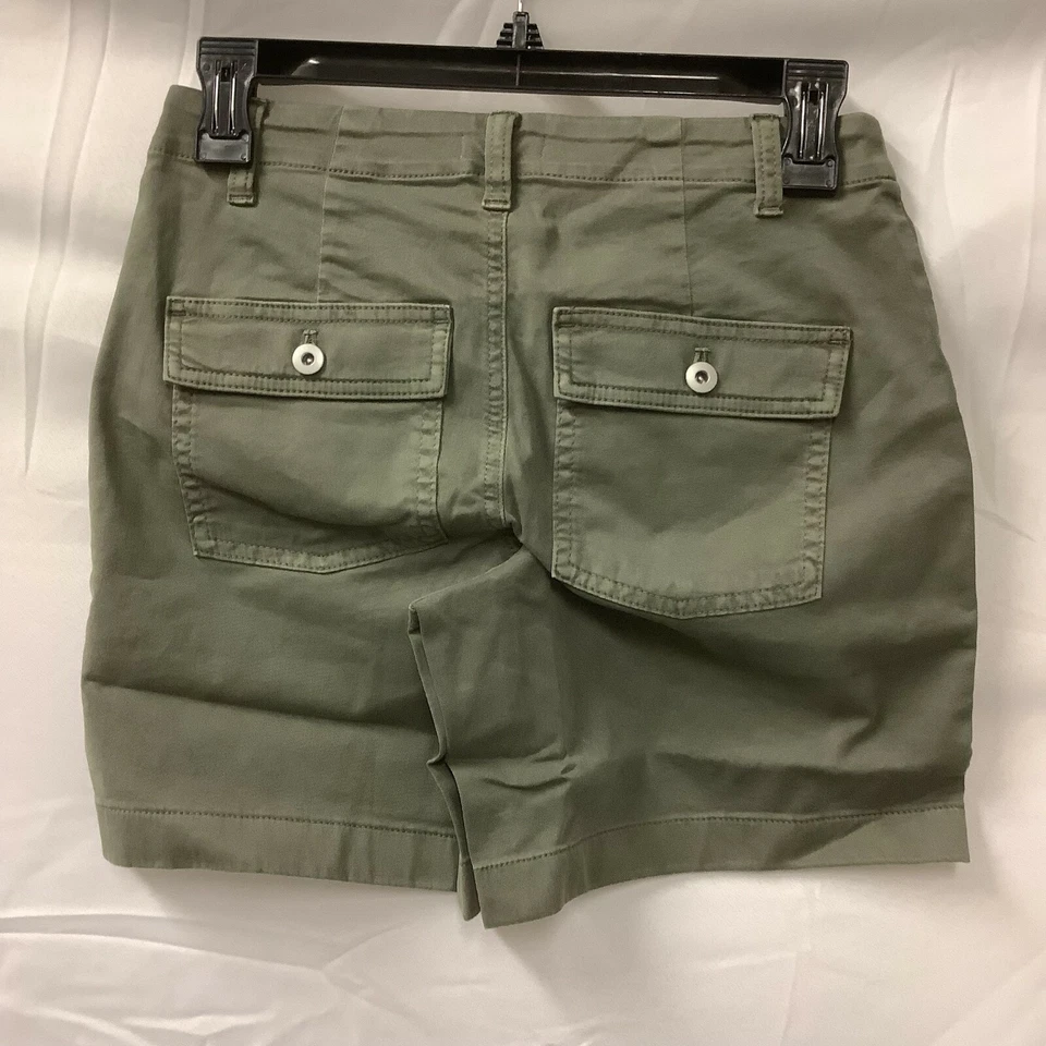 Pantalones Cortos para Mujer J. Jill Verde Bolsillos Cortados Frente Plano Recto Informal Chino Talla 0P Foto 3 de 4