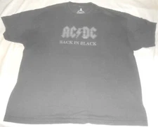 AC/DC "Back In Black" Aces and Eights Grey T-Shirt Size 2XL Great Condition
