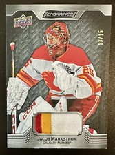 2023-24 Upper Deck Engrained Ebony Memorabilia Jacob Markstrom 3 Color Patch /15