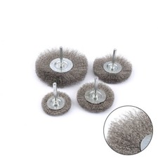 4Pc 2-4" Crimped Stainless Steel Wire Brush Wheel Set For Polishing Rotary Tools