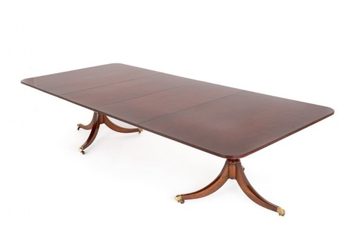 Regency Dining Table - Mahogany 2 Pedestal Period Antique - Picture 13 of 21