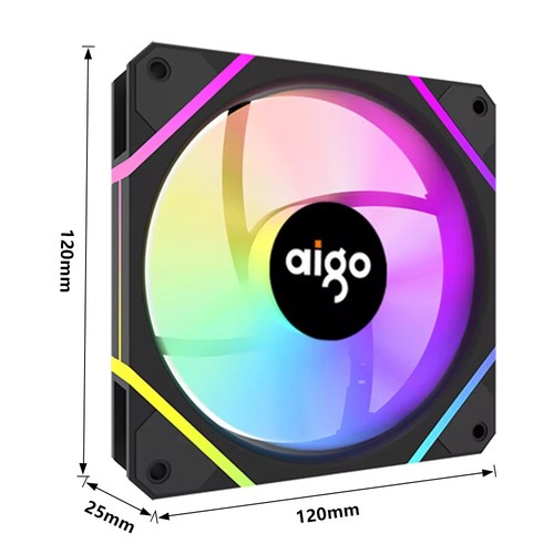 NEW Aigo AM12PRO Rgb Fan Ventoinha PC 120mm Computer Case Fan - Picture 5 of 8