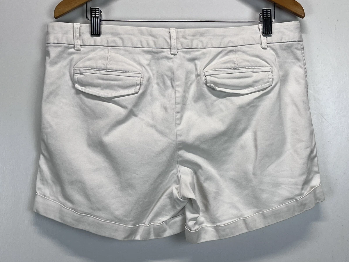 Womens Banana Republic White Chino Shorts Sz 12 GUC