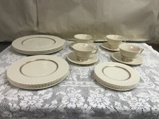 20 Piece Set - Lenox - Cretan - Service for 4  Dinner, Salad, B&B, Cup & Saucer