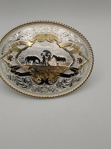 4" vintage MONTANA SILVERSMITHS silver plate COWBOYS western RODEO