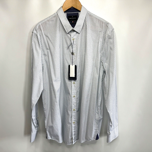 Daniel Hechter Paris Shirt Men XL Modern Fit White Long Sleeve Button Down